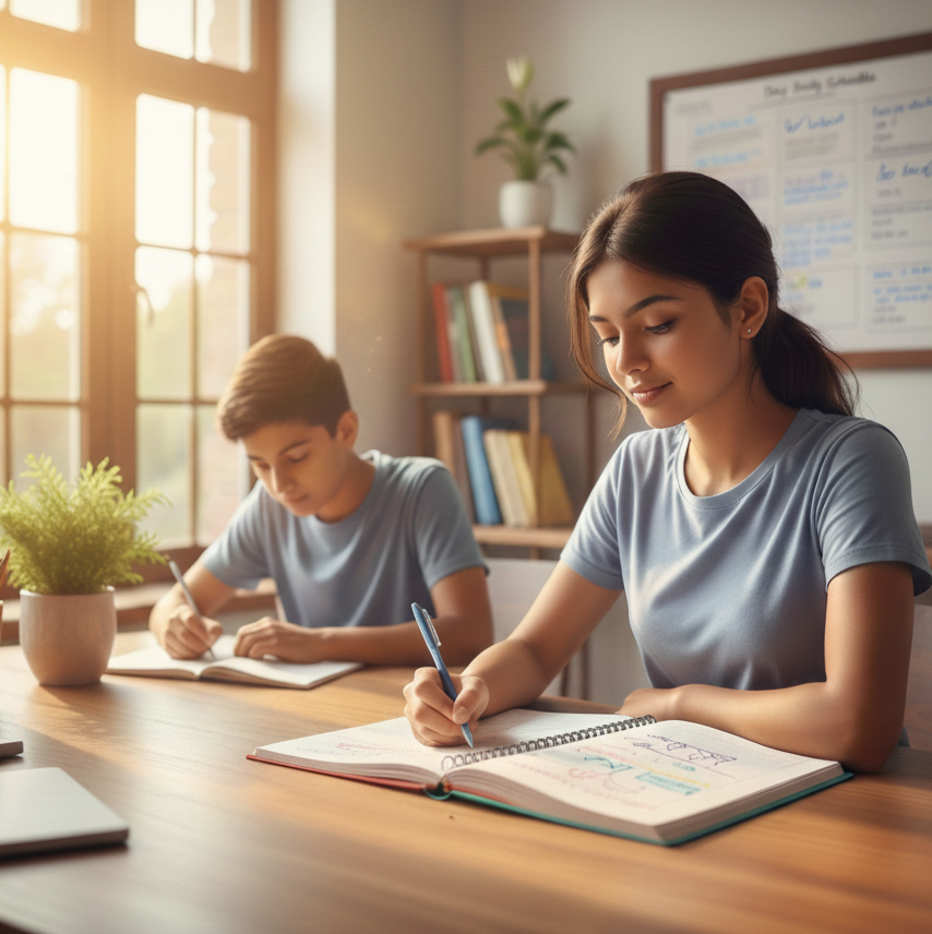 Student studying effectively